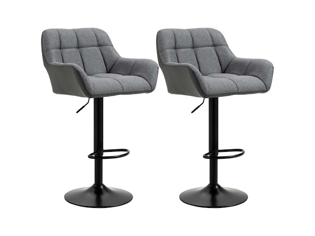 Set van 2 retro design barkrukjes in hoogte verstelbaar - afbeelding 3 van  8