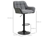 Set van 2 retro design barkrukjes in hoogte verstelbaar - afbeelding 4 van  8