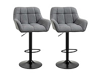 Set van 2 retro design barkrukjes in hoogte verstelbaar - afbeelding 7 van  8