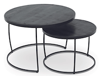 Set van 2 salontafels lars-zwart mangohout - afbeelding 1 van  7