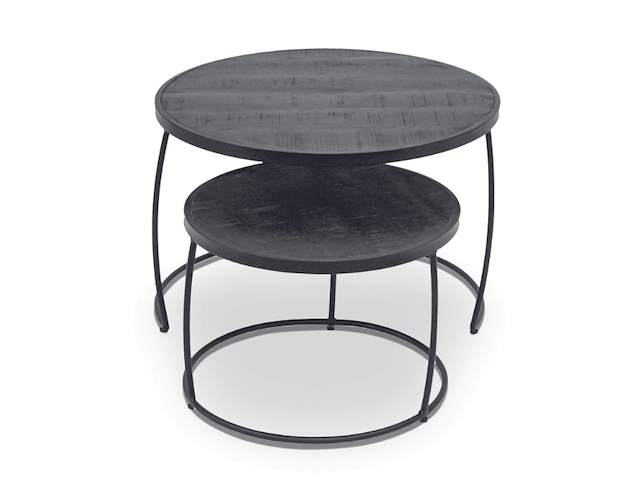 Set van 2 salontafels lars-zwart mangohout - afbeelding 2 van  7