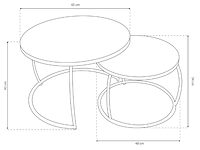 Set van 2 salontafels lars-zwart mangohout - afbeelding 7 van  7