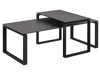 Set van 2 salontafels nicola met blad uit keramiek - zwart - afbeelding 7 van  7