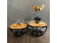 Set van 2 salontafels van massief mangohout - afbeelding 1 van  1