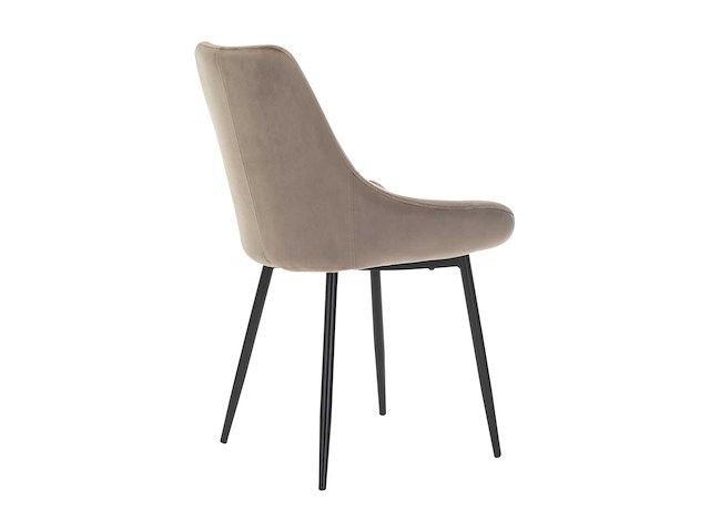 Set van 2 stoelen - fluweel en zwart metaal - taupe - afbeelding 7 van  7
