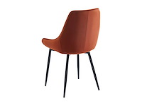 Set van 2 stoelen - fluweel en zwart metaal - terracotta - afbeelding 7 van  7