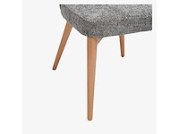 Set van 2 stoelen in chenillestof en massief hout met eikenhouten afwerking - zilvergrijs - afbeelding 5 van  8