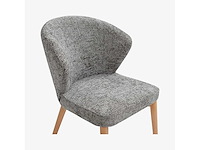 Set van 2 stoelen in chenillestof en massief hout met eikenhouten afwerking - zilvergrijs - afbeelding 6 van  8