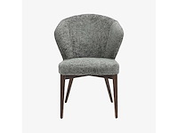 Set van 2 stoelen in chenillestof en massief hout met walnootafwerking - sparrengroen - afbeelding 2 van  8