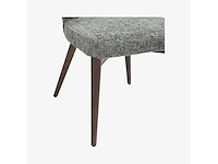 Set van 2 stoelen in chenillestof en massief hout met walnootafwerking - sparrengroen - afbeelding 4 van  8