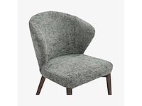 Set van 2 stoelen in chenillestof en massief hout met walnootafwerking - sparrengroen - afbeelding 5 van  8