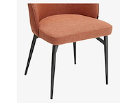 Set van 2 stoelen in stof en zwart metaal - terracotta - afbeelding 3 van  5