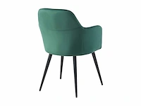 Set van 2 stoelen met armleuningen in fluweel en zwart metaal - groen - afbeelding 6 van  6