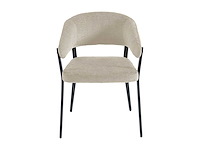 Set van 2 stoelen met armleuningen in stof en zwart metaal - beige - afbeelding 3 van  8