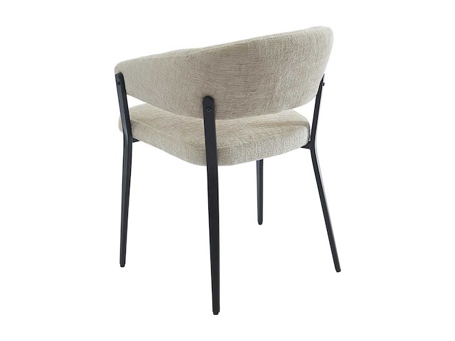 Set van 2 stoelen met armleuningen in stof en zwart metaal - beige - afbeelding 8 van  8