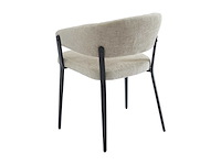 Set van 2 stoelen met armleuningen in stof en zwart metaal - beige - afbeelding 8 van  8