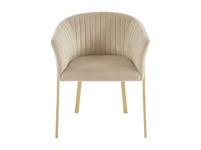 Set van 2 stoelen met armleuningen van fluweel en goudmetaal - beige - door pascal morabito - afbeelding 3 van  7