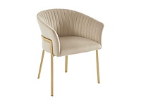 Set van 2 stoelen met armleuningen van fluweel en goudmetaal - beige - door pascal morabito - afbeelding 4 van  7