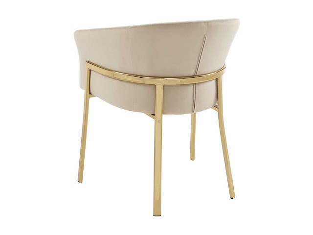 Set van 2 stoelen met armleuningen van fluweel en goudmetaal - beige - door pascal morabito - afbeelding 6 van  7