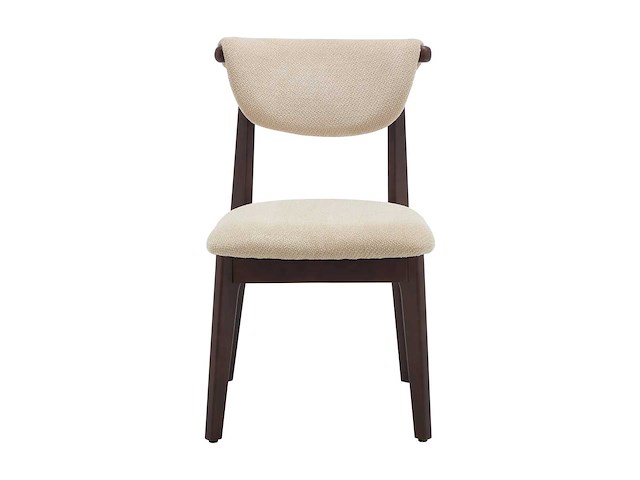 Set van 2 stoelen met textuur en rubberhout - beige - afbeelding 7 van  8