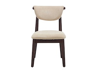 Set van 2 stoelen met textuur en rubberhout - beige - afbeelding 7 van  8
