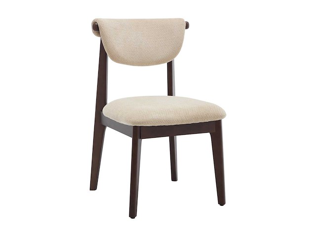 Set van 2 stoelen met textuur en rubberhout - beige - afbeelding 2 van  4