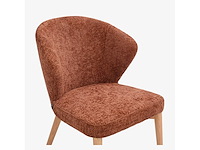 Set van 2 stoelen van chenillestof en massief hout met eikenhouten afwerking - terracotta - afbeelding 5 van  7