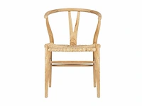Set van 2 teak en stro stoelen - natuurlijk - afbeelding 3 van  6