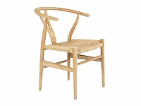 Set van 2 teak en stro stoelen - natuurlijk - afbeelding 4 van  6