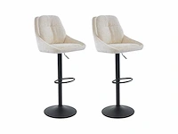 Set van 2 textuurbare stoffen en zwarte metalen barkrakkjes - instelbare hoogte - crèmekleurig - afbeelding 2 van  8