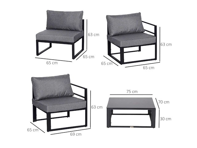 Set van 2 tuinfauteuils - afbeelding 4 van  5