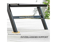 Set van 2 tuinligstoelen met 5-standen verstelbare rugleuning, bijzettafeltje, 2 wielen, antislipvoeten grijs - afbeelding 4 van  6