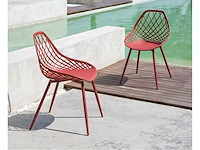 Set van 2 tuinstoelen van polypropyleen met metalen poten - terracotta - afbeelding 1 van  6