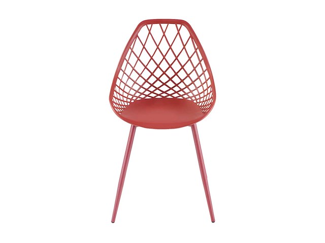 Set van 2 tuinstoelen van polypropyleen met metalen poten - terracotta - afbeelding 4 van  6