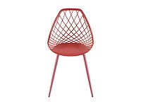 Set van 2 tuinstoelen van polypropyleen met metalen poten - terracotta - afbeelding 4 van  6