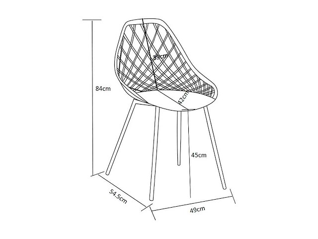 Set van 2 tuinstoelen van polypropyleen met metalen poten - terracotta - afbeelding 5 van  6
