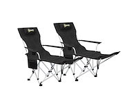 Set van 2 verligbare opvouwbare campingstoelen met voetsteun - afbeelding 2 van  5