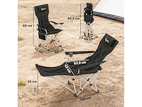 Set van 2 verligbare opvouwbare campingstoelen met voetsteun - afbeelding 3 van  5
