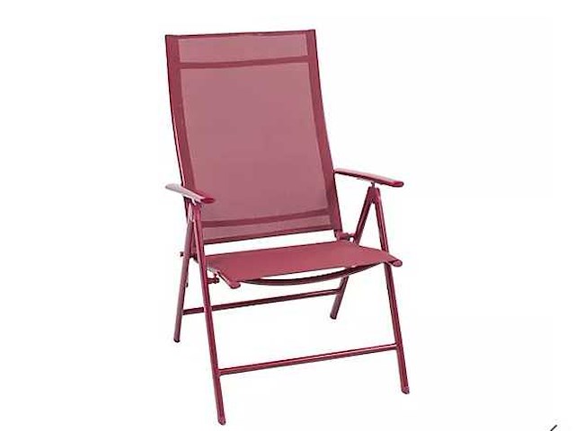 Set van 2 xl aluminium klapstoelen, ergonomische vorm, verstelbaar in 7 posities, ondersteunt tot 140 kg - rood - afbeelding 1 van  9