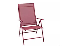 Set van 2 xl aluminium klapstoelen, ergonomische vorm, verstelbaar in 7 posities, ondersteunt tot 140 kg - rood