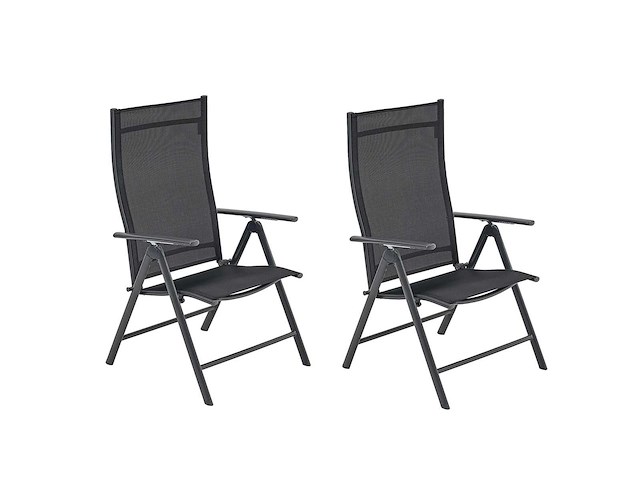 Set van 2 xl aluminium klapstoelen, ergonomische vorm, verstelbaar in 7 posities, ondersteunt tot 140 kg - rood - afbeelding 2 van  9