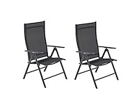 Set van 2 xl aluminium klapstoelen, ergonomische vorm, verstelbaar in 7 posities, ondersteunt tot 140 kg - rood - afbeelding 2 van  9