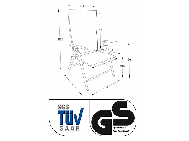 Set van 2 xl aluminium klapstoelen, ergonomische vorm, verstelbaar in 7 posities, ondersteunt tot 140 kg - rood - afbeelding 8 van  9