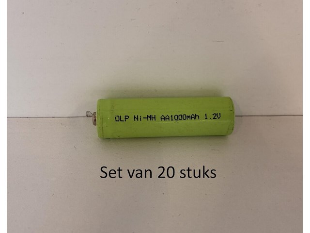 Set van 20 oplaadbare batterijen nimh aa1000mah 1,2v - afbeelding 1 van  2