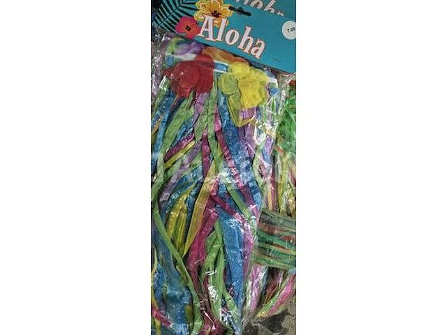 Set van 23 pakketten carnival en andere diverse items - nieuw set van 10 pakjes deco garen banners - nieuw set van 41 paar diverse kermisbrillen - nieuw set van 17 kostuums, diverse carnavalsaccessoire zie foto - nieuw - afbeelding 1 van  3