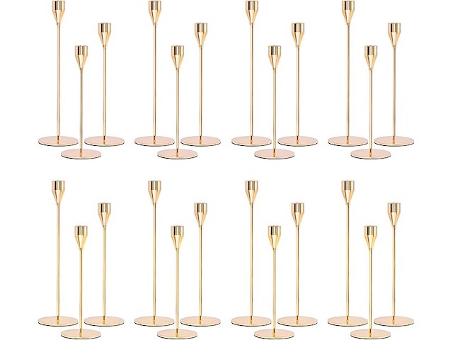 Set van 24 gouden kaarsenstandaards - afbeelding 1 van  3