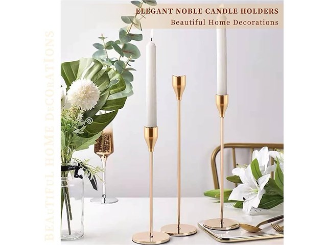 Set van 24 gouden kaarsenstandaards - afbeelding 3 van  3