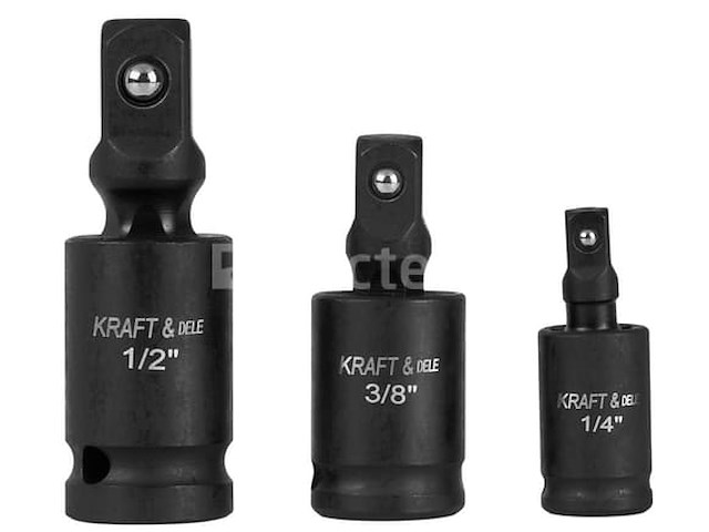 Set van 3 1/4", 3/8", 1/2" kraft&dele impact kogelgewrichten - afbeelding 1 van  2