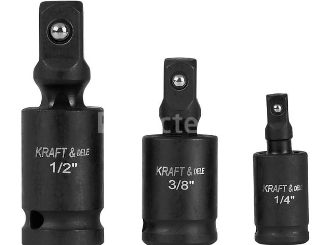 Set van 3 1/4", 3/8", 1/2" kraft&dele impact kogelgewrichten - afbeelding 1 van  2