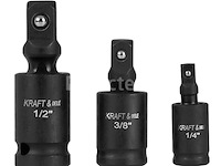 Set van 3 1/4", 3/8", 1/2" kraft&dele impact kogelgewrichten - afbeelding 1 van  2
